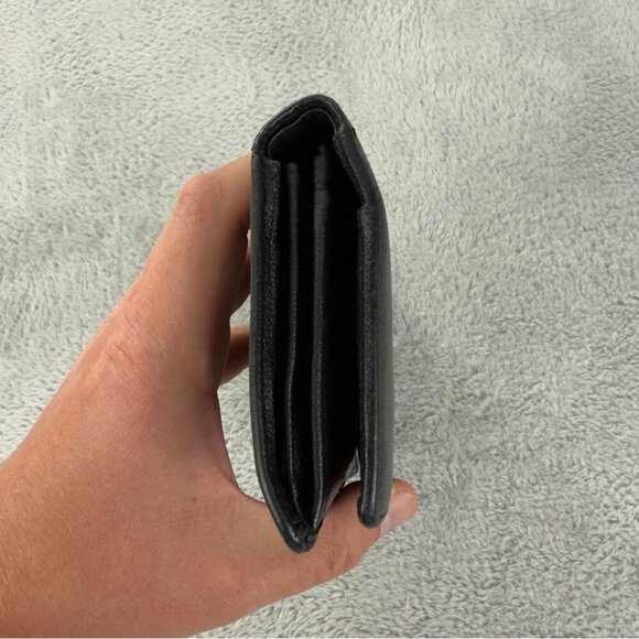 CHANEL Coco Button Leather Bifold Long Wallet Black - Picture 10 of 15